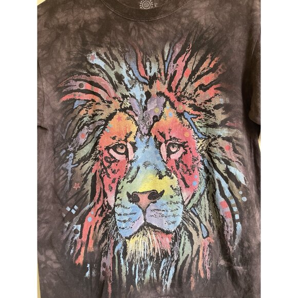 The Mountain Size Small Rainbow Lion T-Shirt Crewneck Short Sleeve Gray Tie Dye - Picture 3 of 7